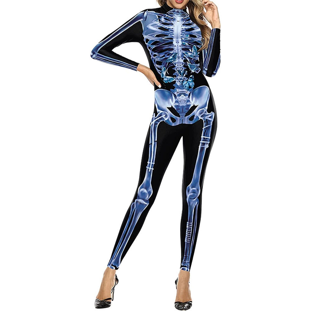 Disfraces de Halloween de esqueleto azul talla S