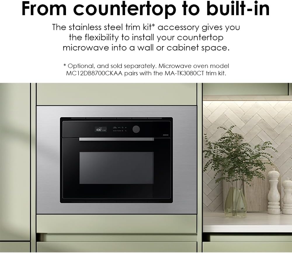 Microondas Samsung 1.2 cu. ft, Convección Air Fry, MC12DB8700CKAA