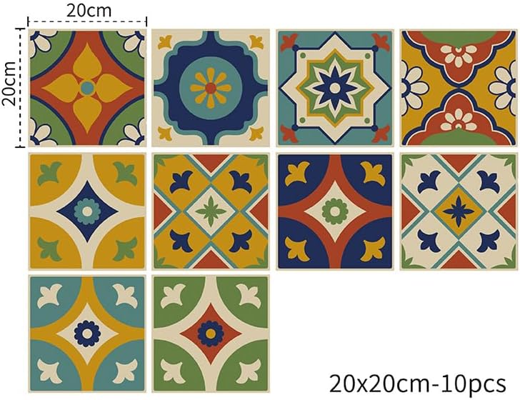 Vinilos Azulejos Cerámicos Vintage Autoadhesivos para Baño