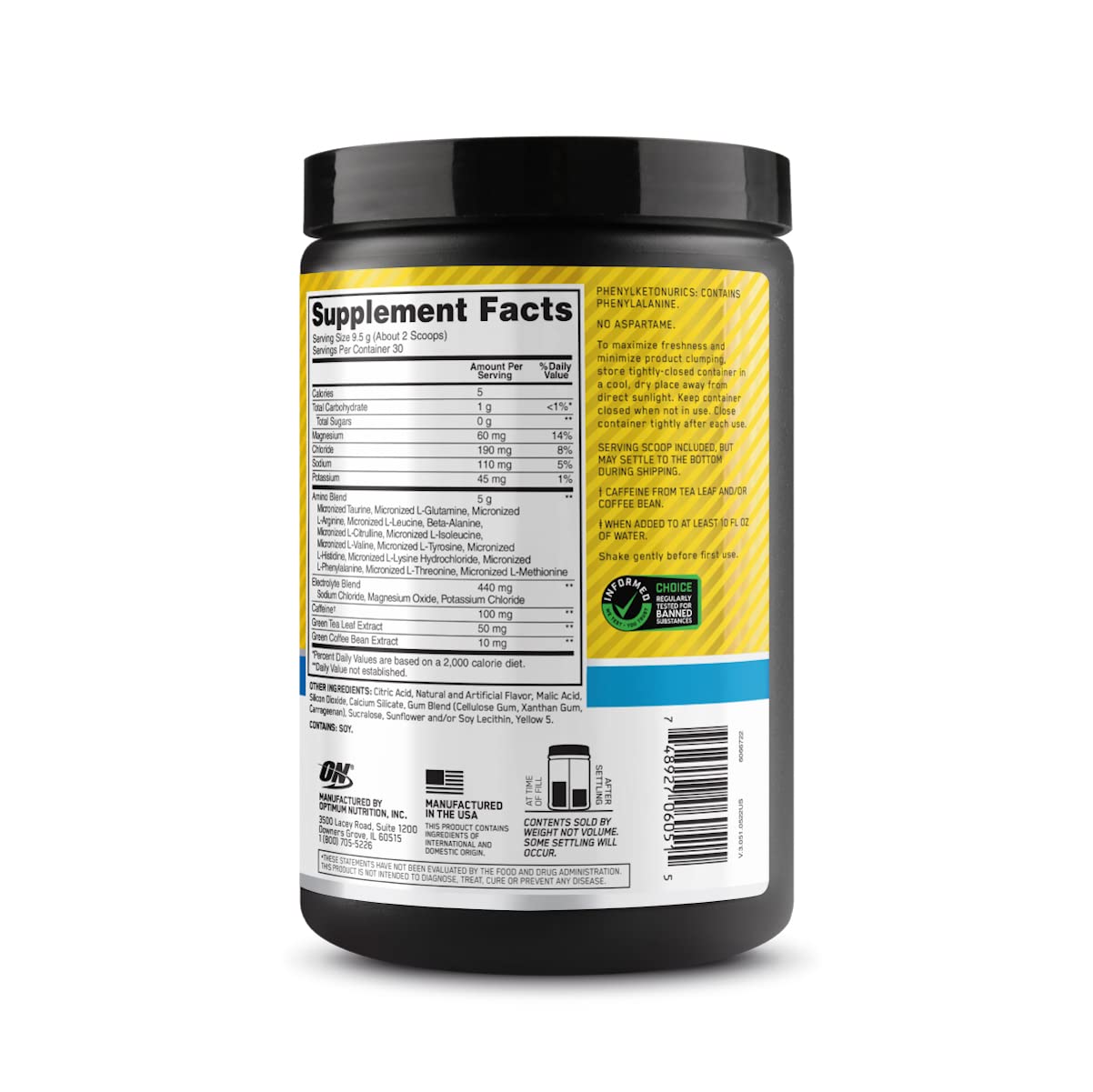 Suplemento Amino Energy Plus Electrolytes con BCAA