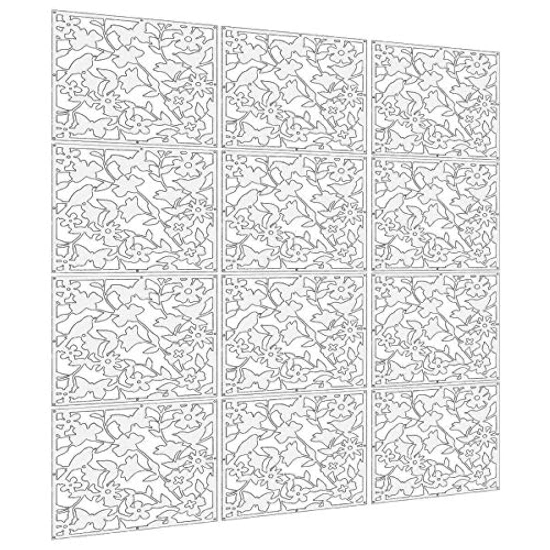 Panel decorativo colgante de PVC color blanco/12 piezas.