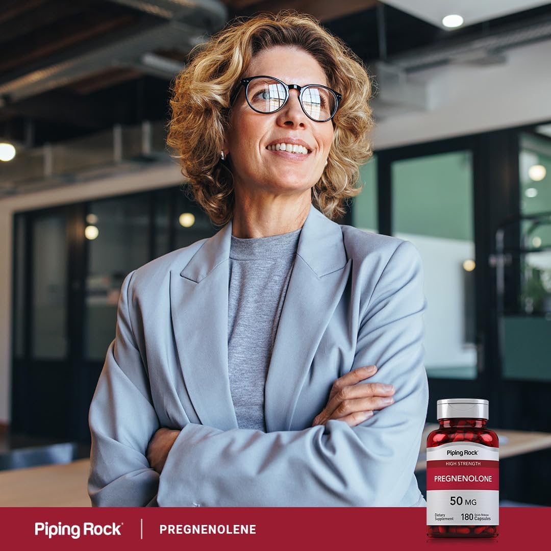 Suplemento de Pregnenolona 50 mg Piping Rock 180 Cápsulas