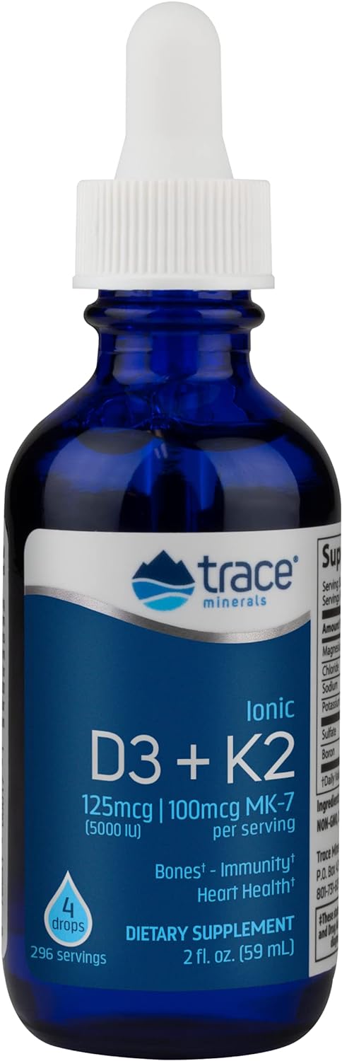 Suplemento Trace Minerals Vitamina iónica líquida D3 + K2