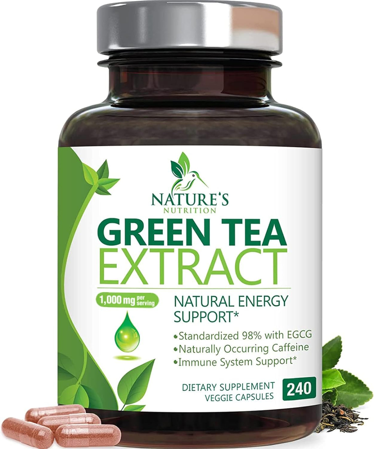 Suplemento Extracto de té verde 98% EGCG estandarizado 240u