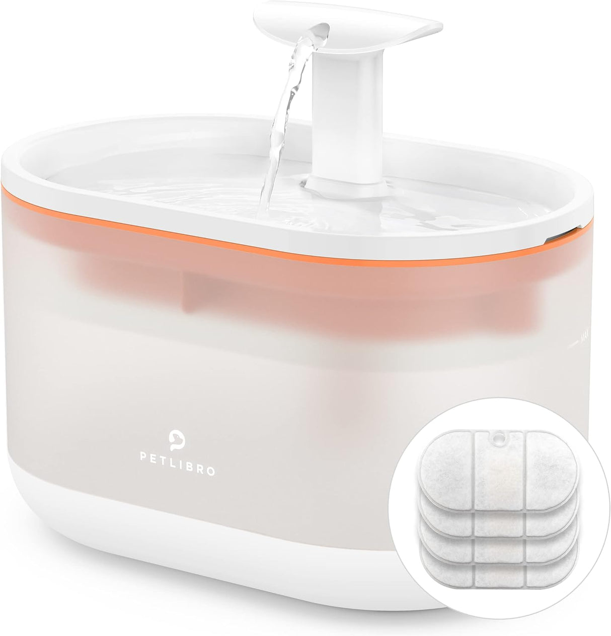 Fuente de agua de 2,1 L para gatos, Blanco WF002 PETLIBRO