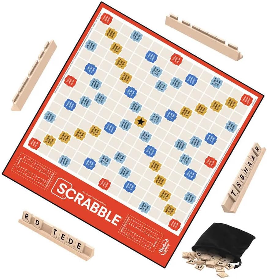 Juego de palabras Scrabble de Hasbro, clásico para 2-4 jugadores