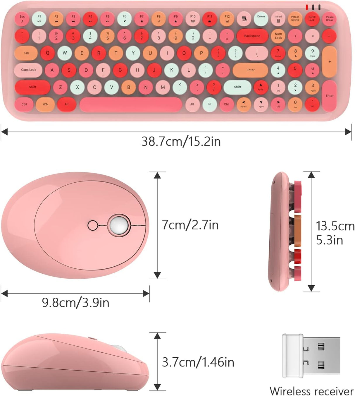 Combo Teclado y Ratón Inalámbrico MOFII, Retro, 2.4GHz