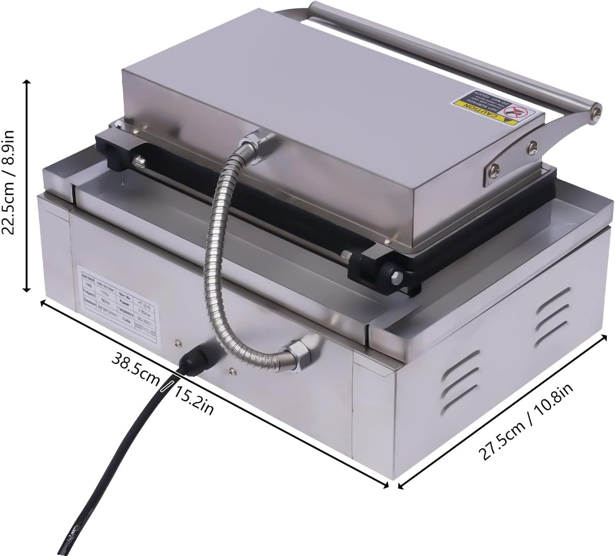 Máquina de Waffles Hotdog, 110V 1500W, 6PCS, Tipo 3