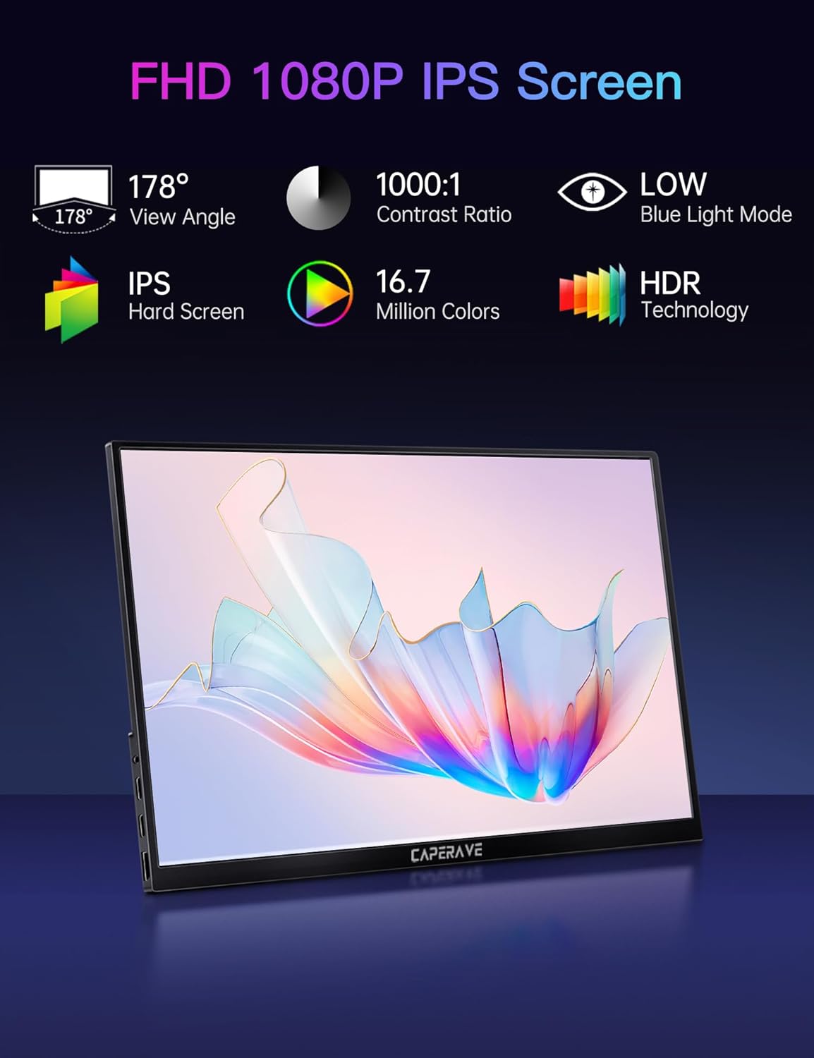 Monitor portátil para laptop FHD CAPERAVE