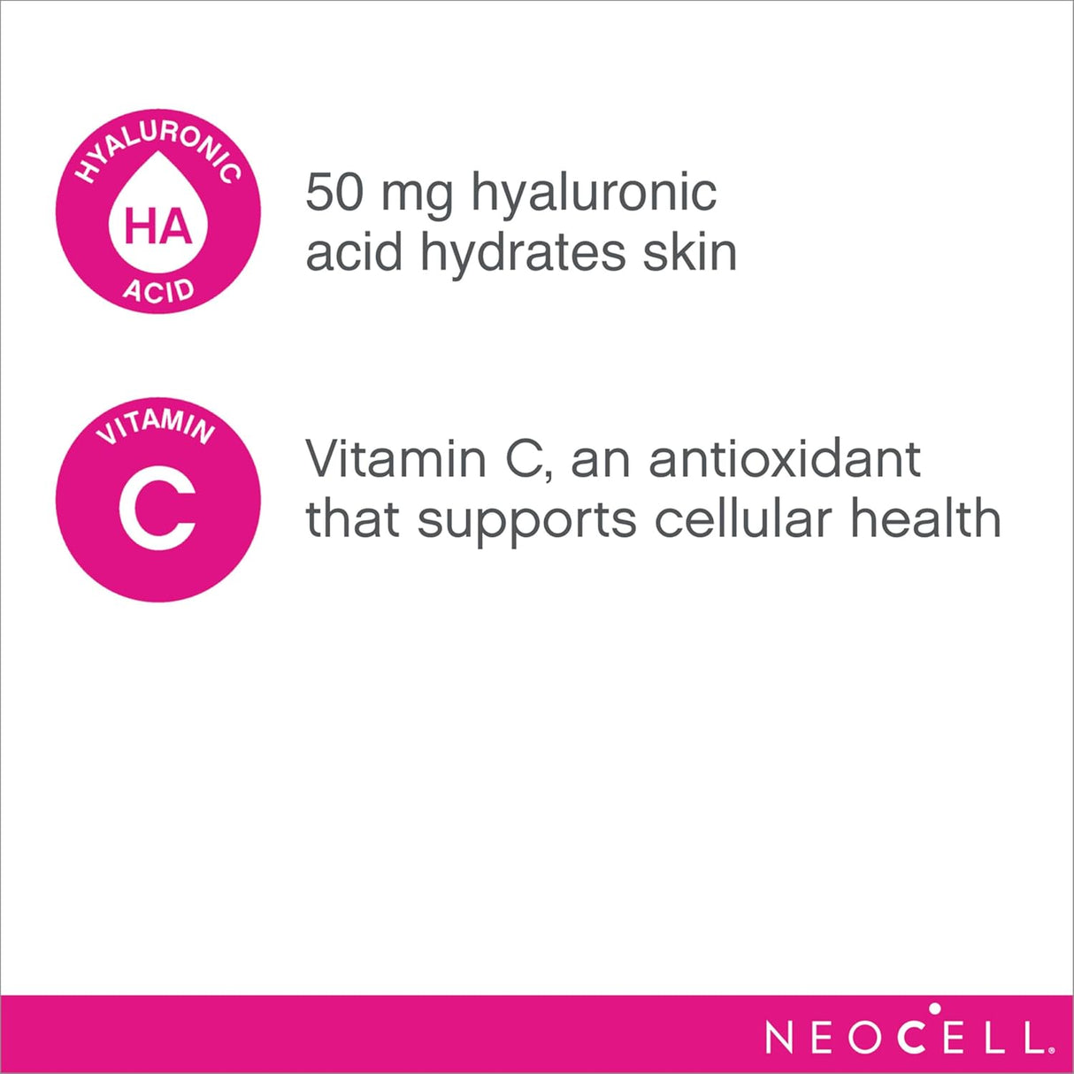 NeoCell Líquido de bayas de ácido hialurónico con vitamina C