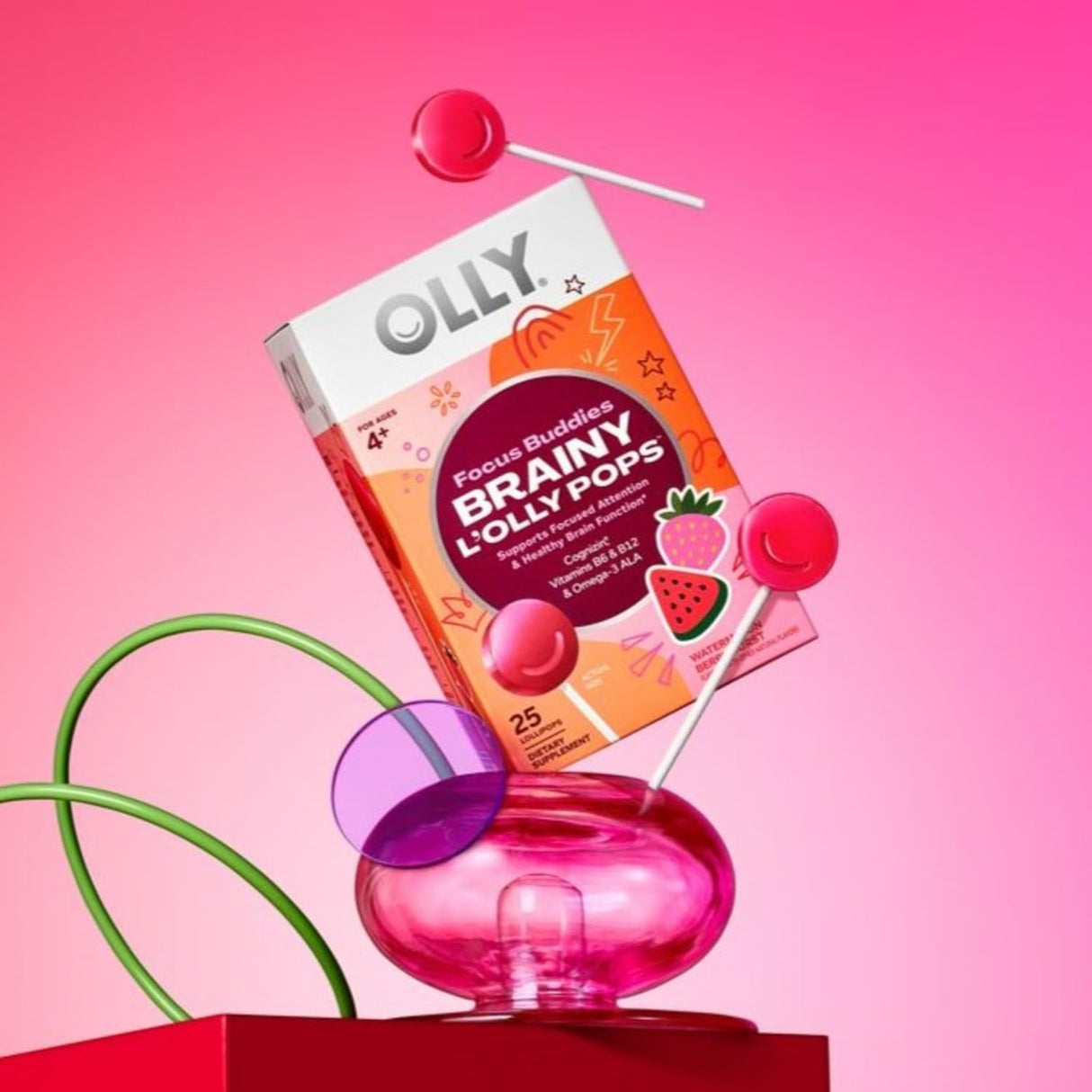 Lollipops OLLY para Niños, Omega-3, B6, B12, 25 Unidades