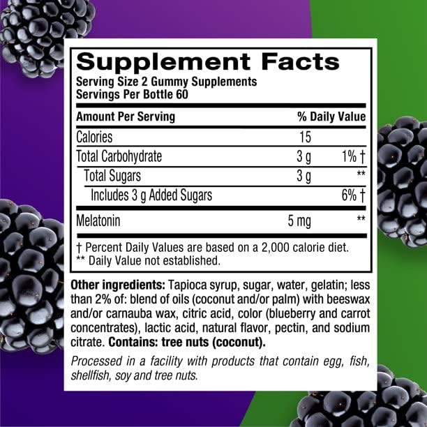 Vitafusion Mora de melatonina extra fuerte, 5 mg, 120 unid