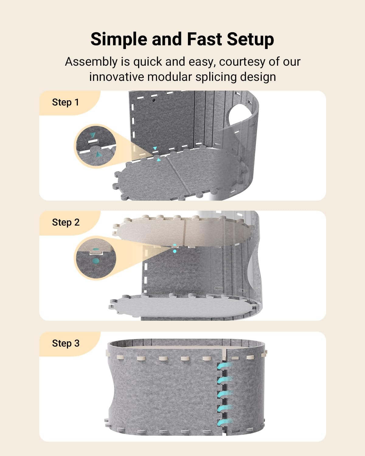 Casa para Gatos DownyPaws, Cueva Enrollable, PeekaPurr