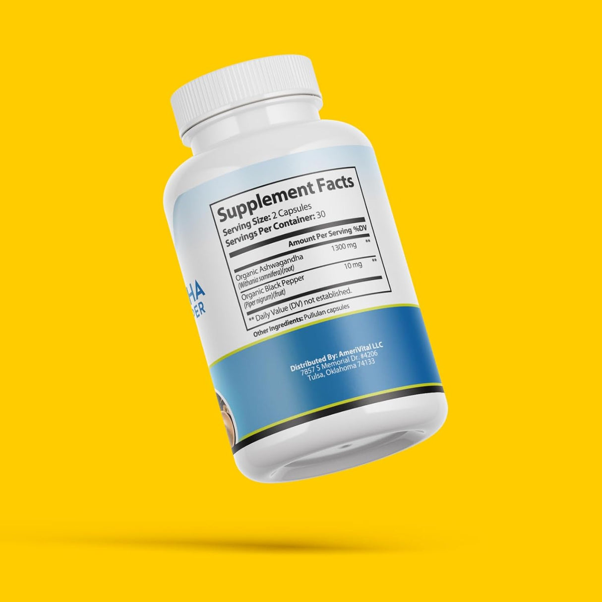 Suplemento de Ashwagandha 60 cápsulas AmeriVital 175 cc