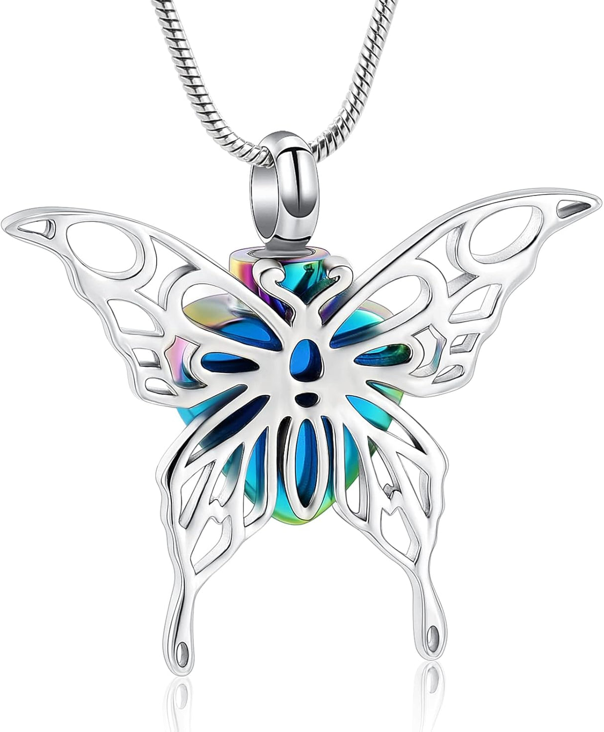 Collar de urna de cremación con alas de mariposa