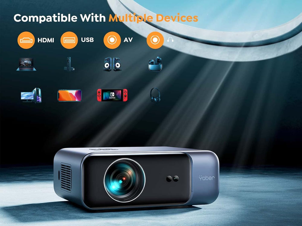 Proyector YABER Pro V9 1080P, WiFi 6, Bluetooth 5.2, 600 ANSI