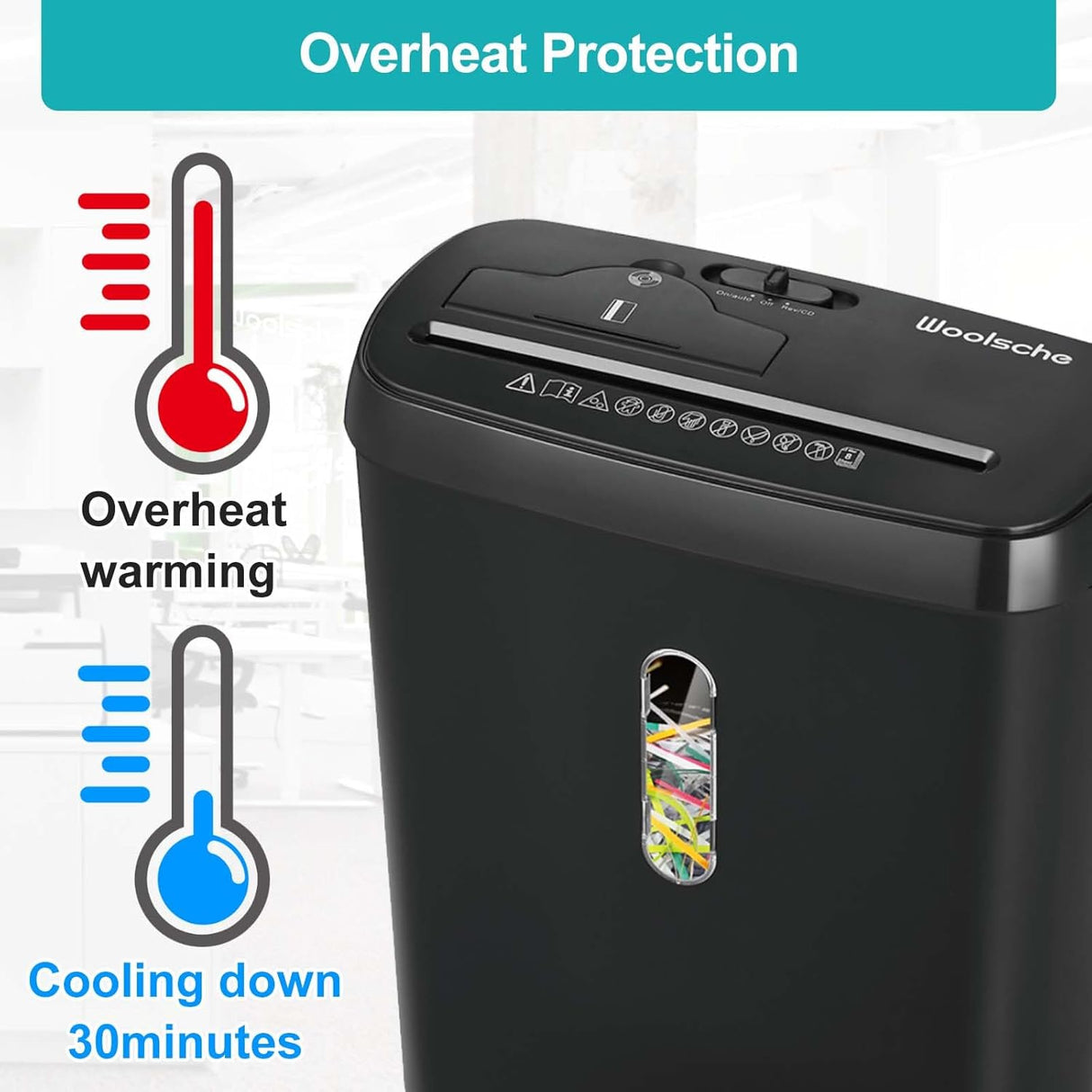 Destructora de papel para oficina - Corte en tiras, P-2