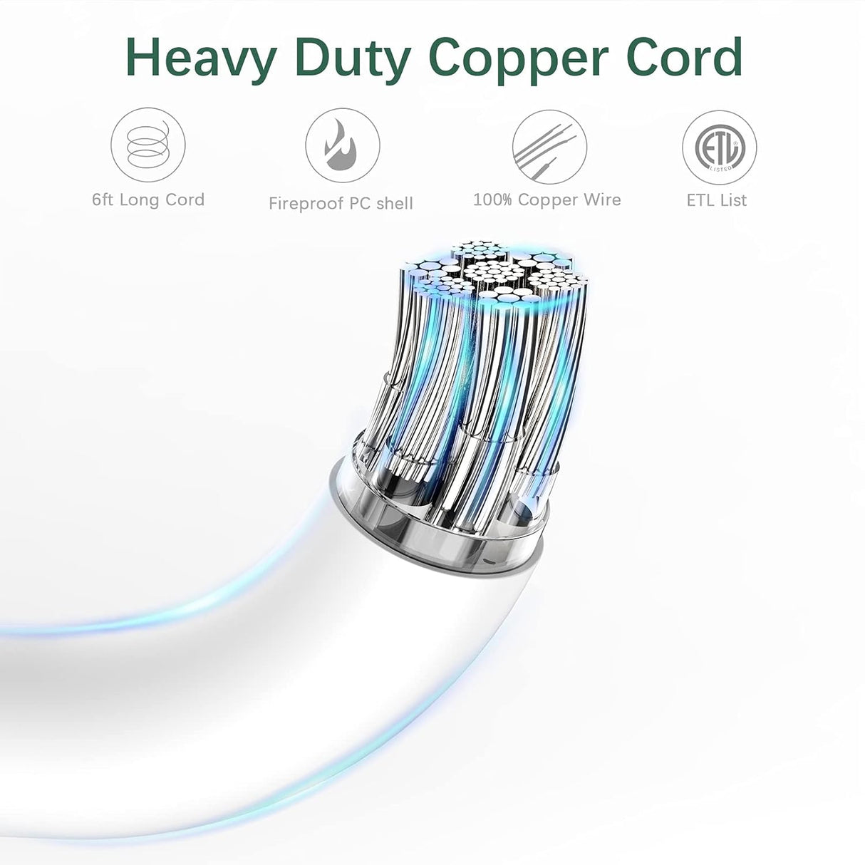 Protector de sobretensiones 23 en 1, cable de extensión de 6 pies