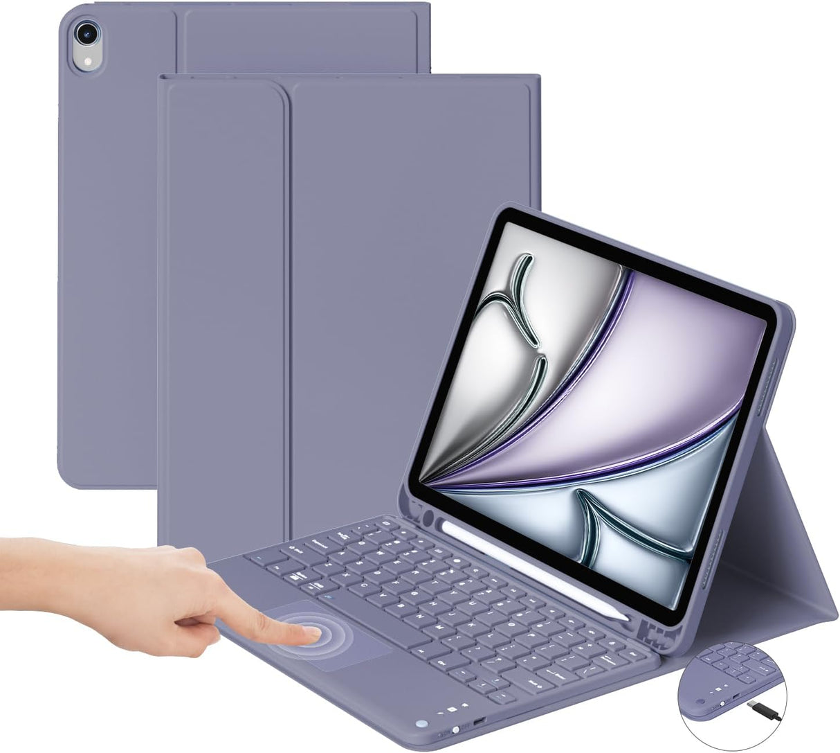 Funda Teclado Touchpad para iPad Air 11 6th Gen, Bluetooth