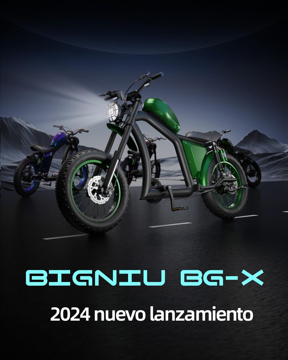 Bicicleta eléctrica BG-X 1500W, 40 millas, suspensión dual