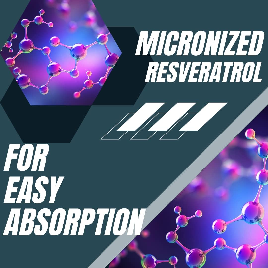 Suplemento de resveratrol micronizado antioxidante 60 unidad