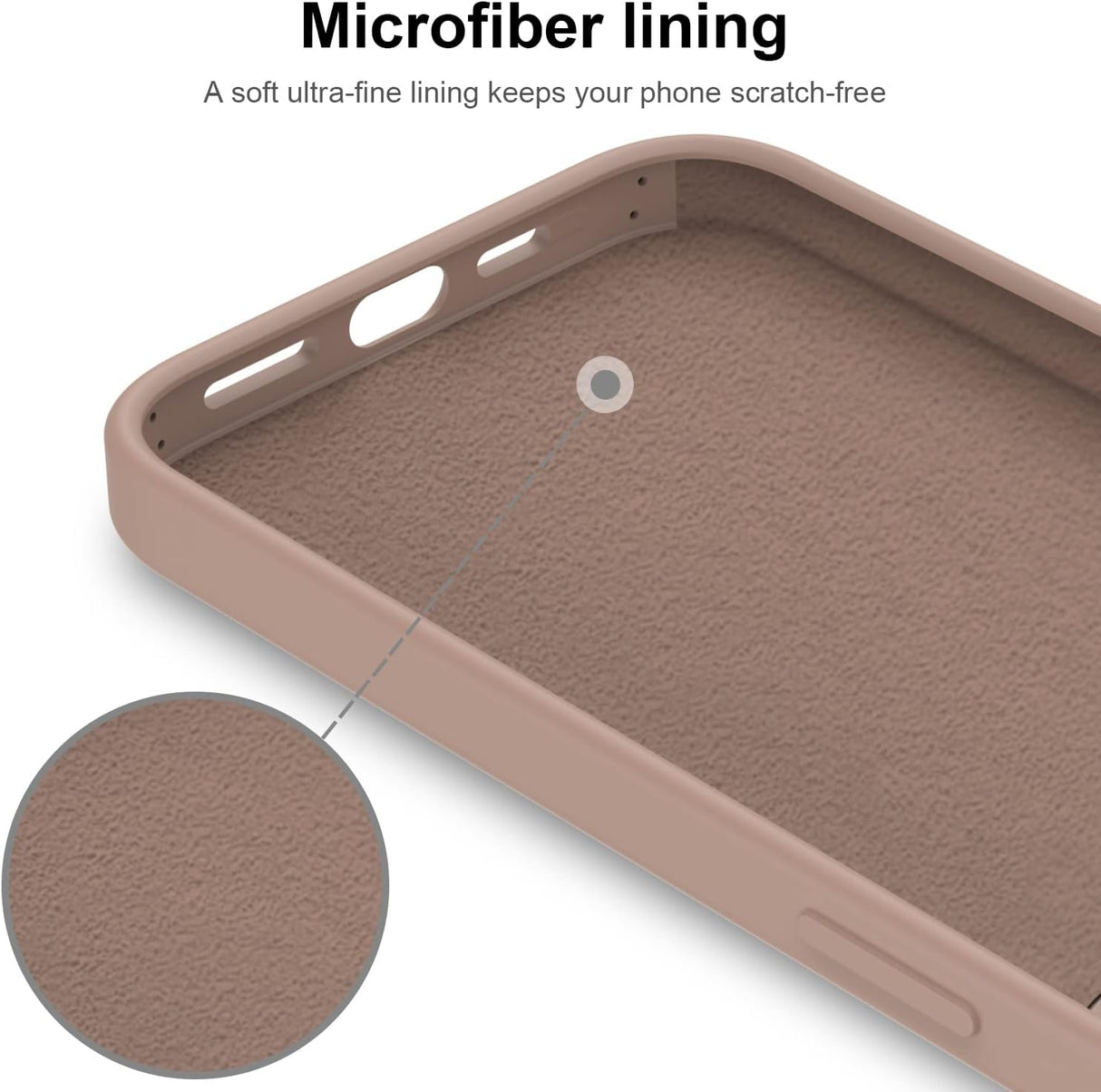 DEENAKIN Funda para iPhone 13 Pro Max con protector de pantalla, cubierta de goma de gel de silicona líquida suave y duradera para iPhone 13 Pro Max de 6.7 pulgadas, color marrón claro