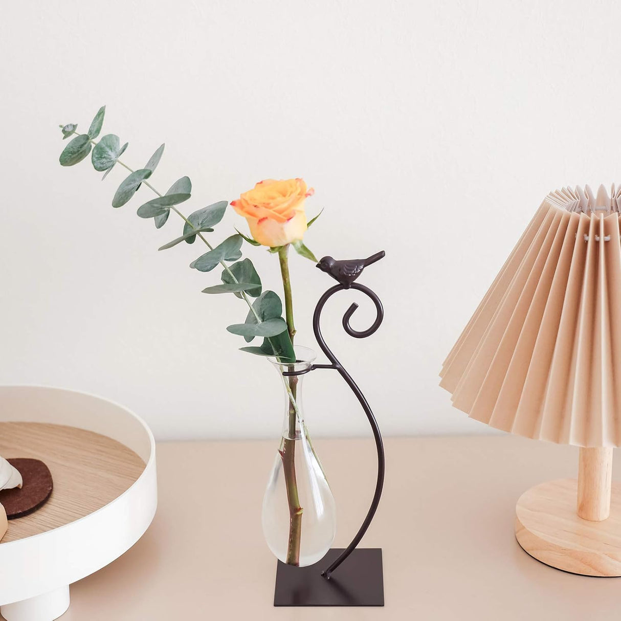 Marbrasse - Jarrón hidropónico de cristal de sobremesa