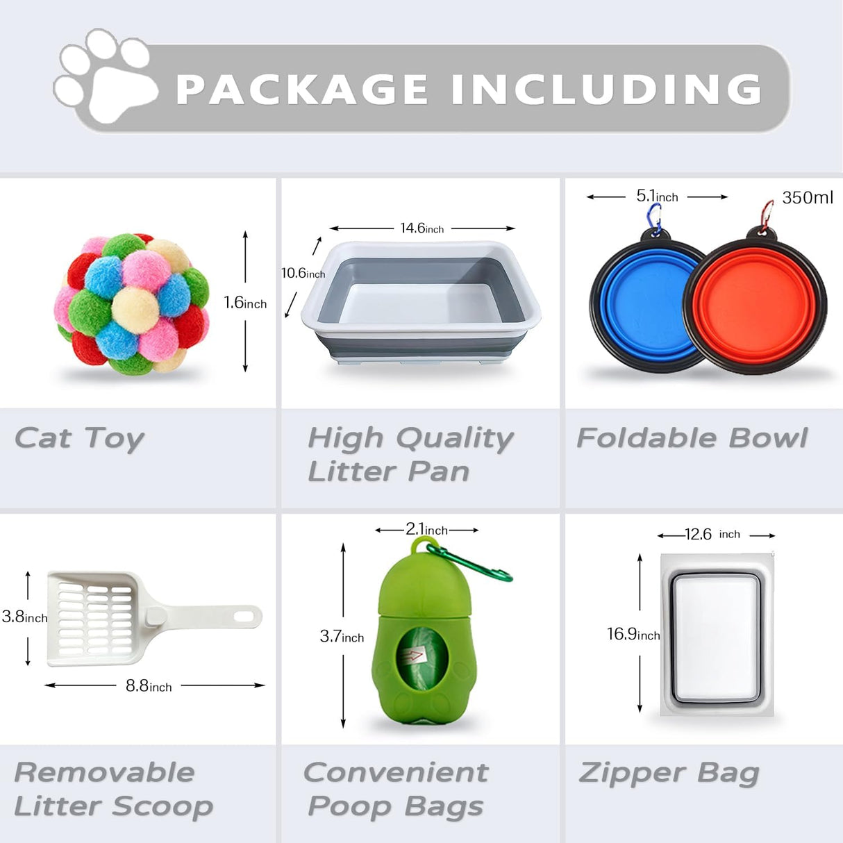 Caja de arena plegable pequeña para gatos SLkuniu