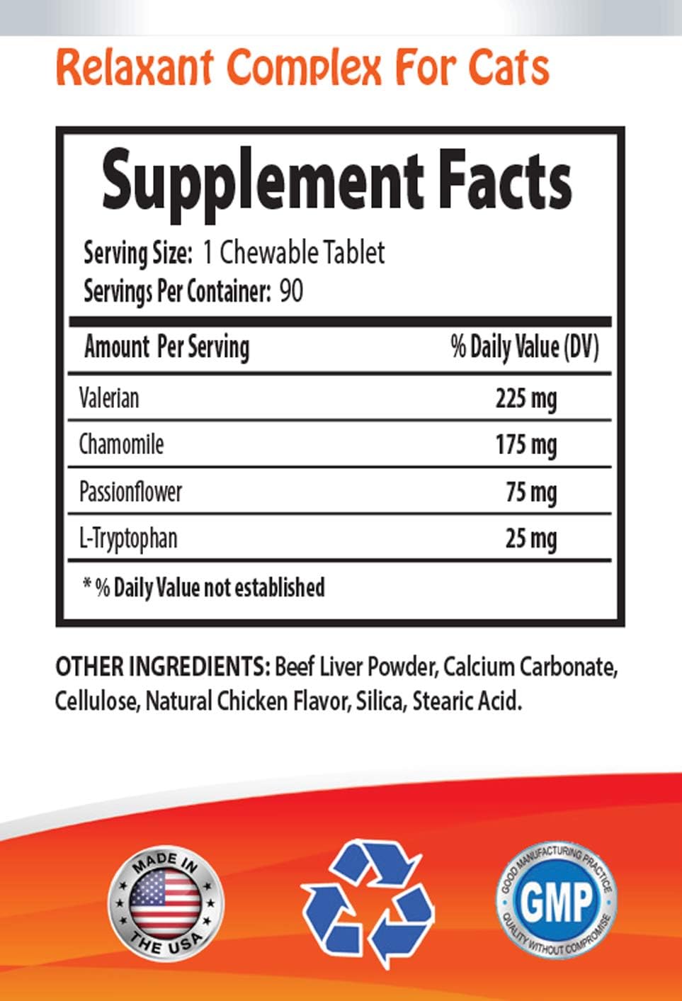 90 capsulas por botellas de calmantes para gatos PETS LLC