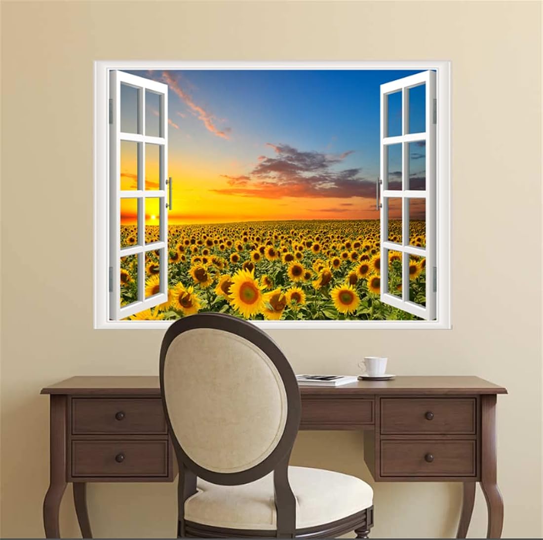 THNWSY Adhesivo autoadhesivo para pared, girasol