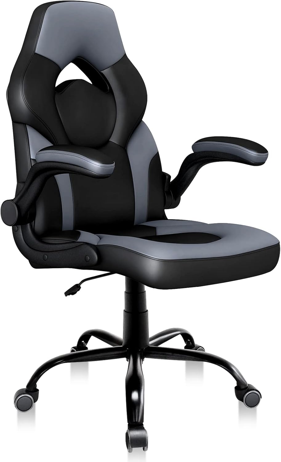 Silla Gaming ergonómica de cuero, Negro QSCH Wonder Comfort