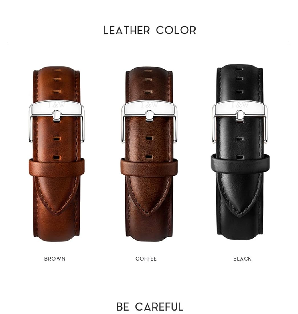 Relojes de cuero negro de zafiro con cronógrafo Big Dial