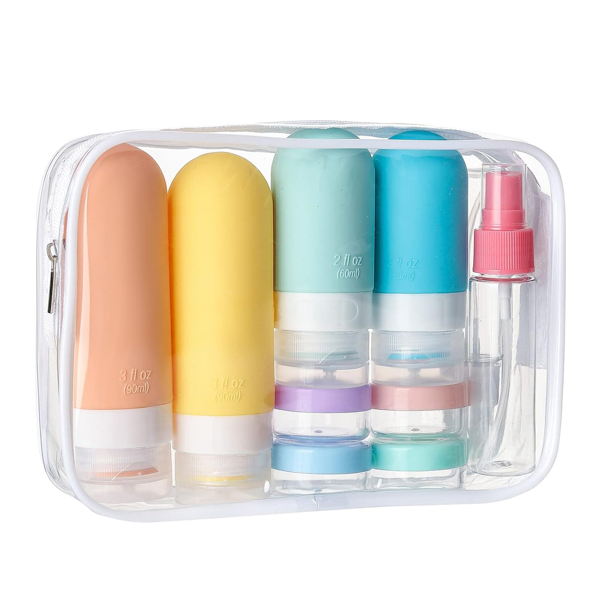 Set de Botellas de Viaje TSA Aprobadas - Silicona Antifugas 16 pcs
