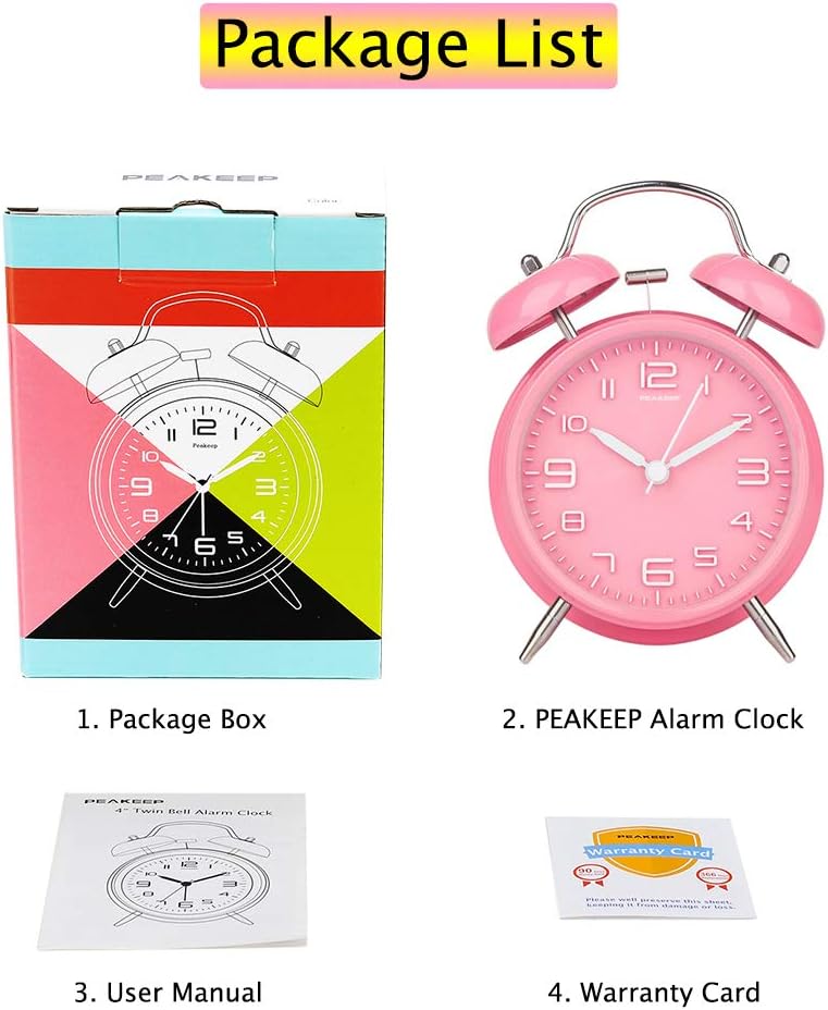 Reloj despertador clásico de campana para niños y dormilones