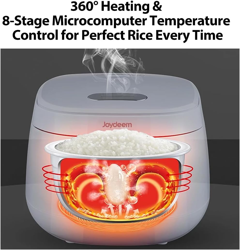 Arrocera Joydeem FD20S-W, 3 tazas, cerámica, 24h inicio retrasado