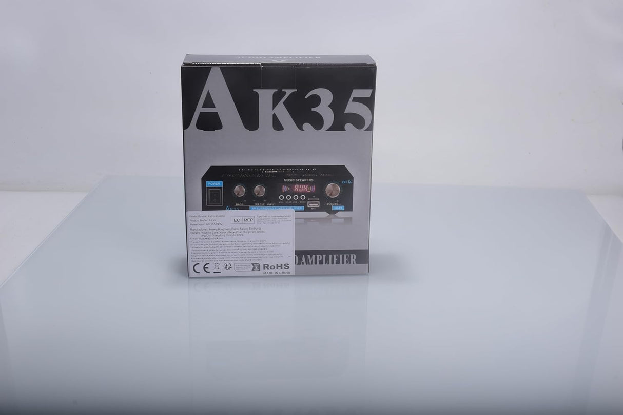 Amplificador Estéreo Mini 200W 2.0 Canales Bluetooth 5.0 AK35