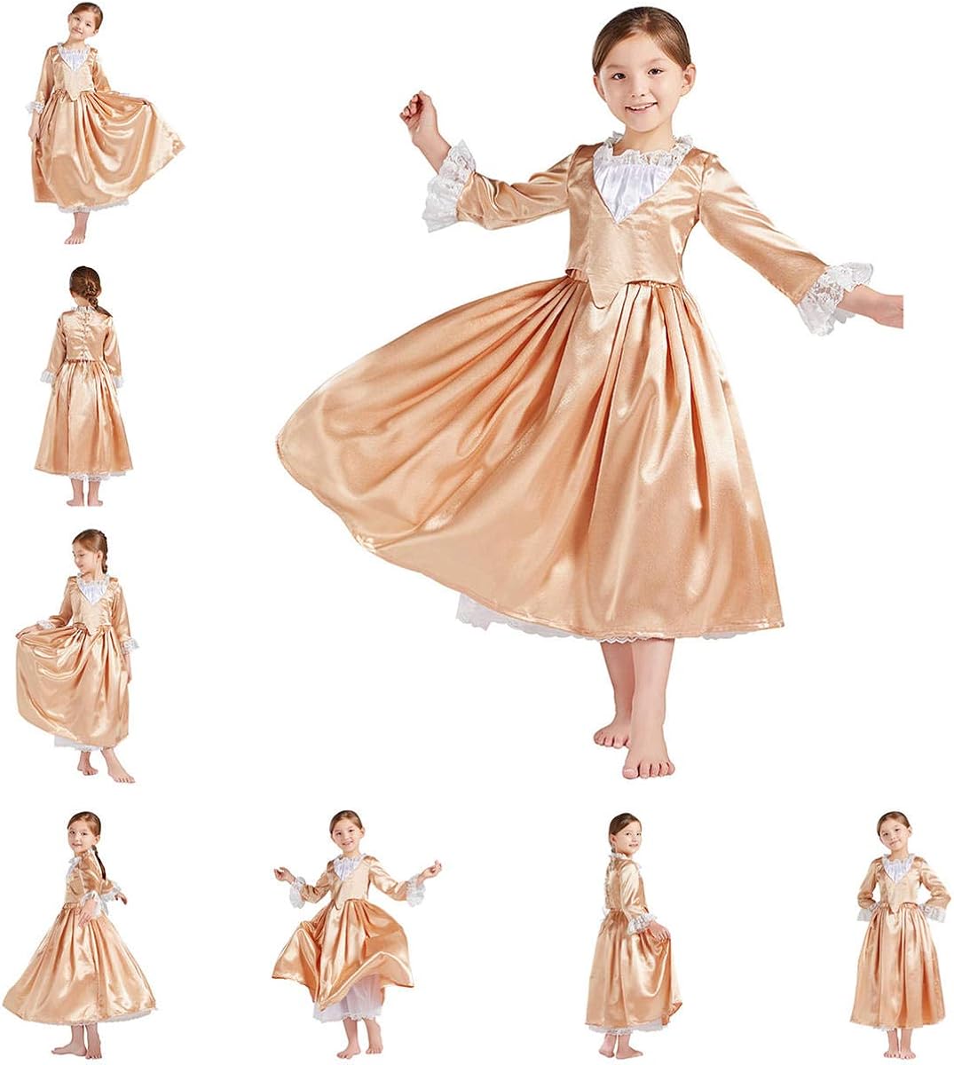 Disfraces de princesa colonial real para niña talla XL