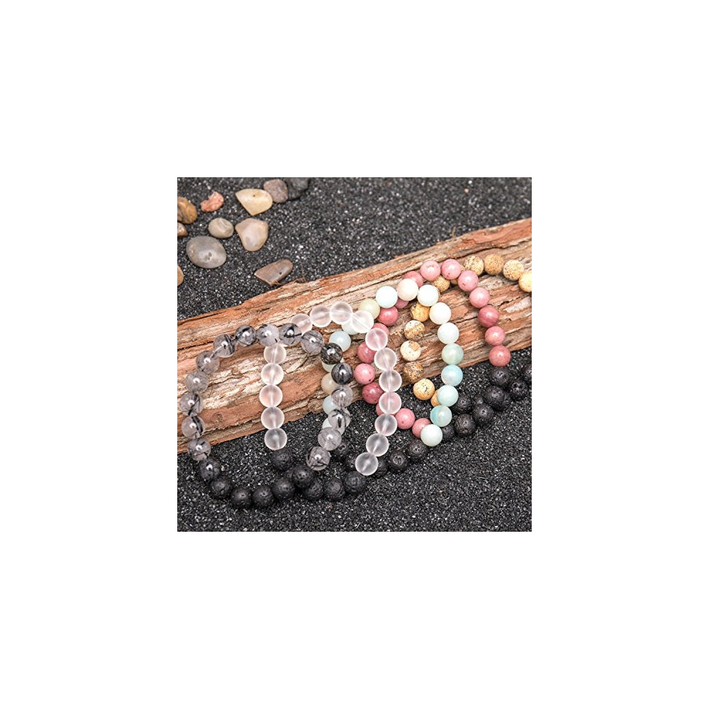 Pulseras y tobilleras elástica con cuentas redondas