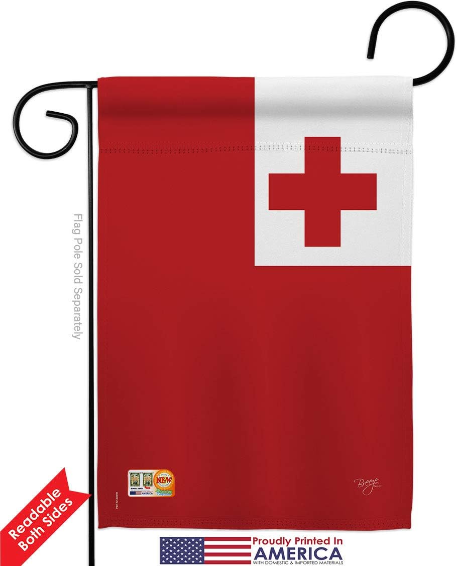 Breeze Decor HG108362 Banderas de Tonga de la Nacionalidad Mundial Impresiones Decorativas Casa Vertical 28 X 40 Jardín 13 18.5 Doble Cara Bandera Colección