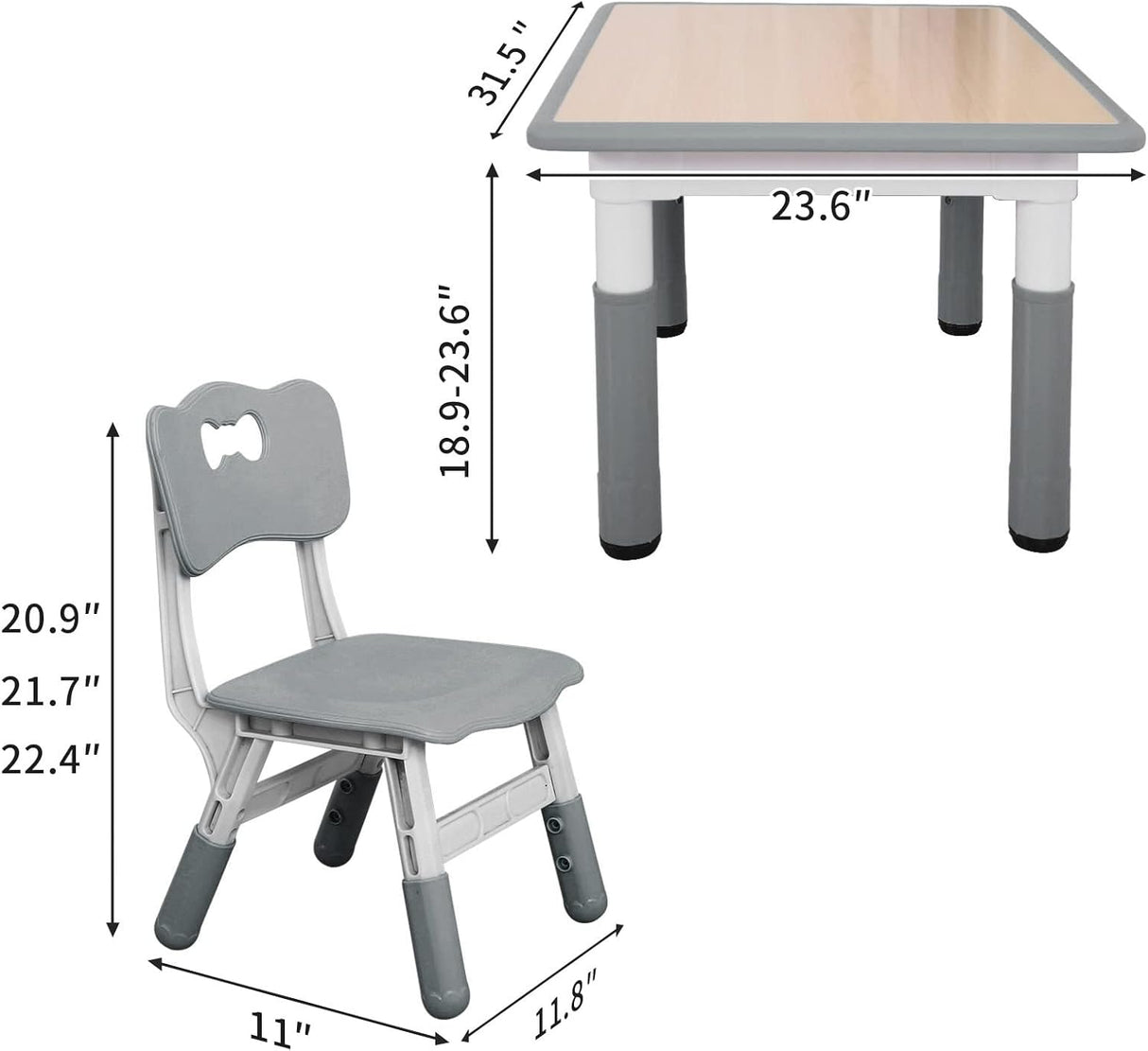Mesa Escritorio de plástico para niños de altura ajustable