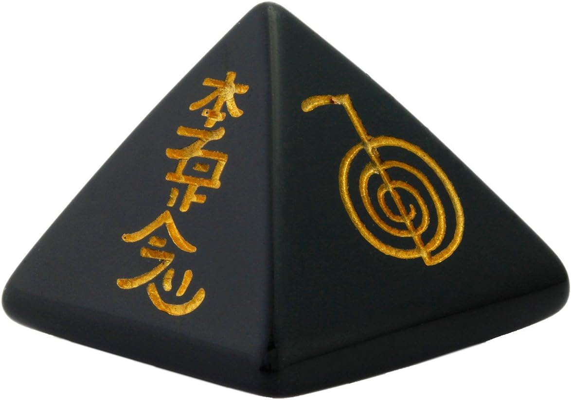 rockcloud Figura de pirámide de piedra negro