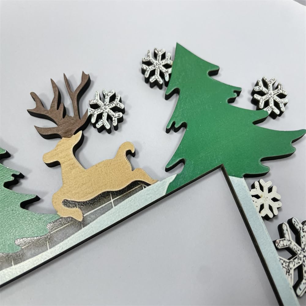 Adorno Navideño Puerta - Reindee - Muñeco de Nieve y Santa Claus