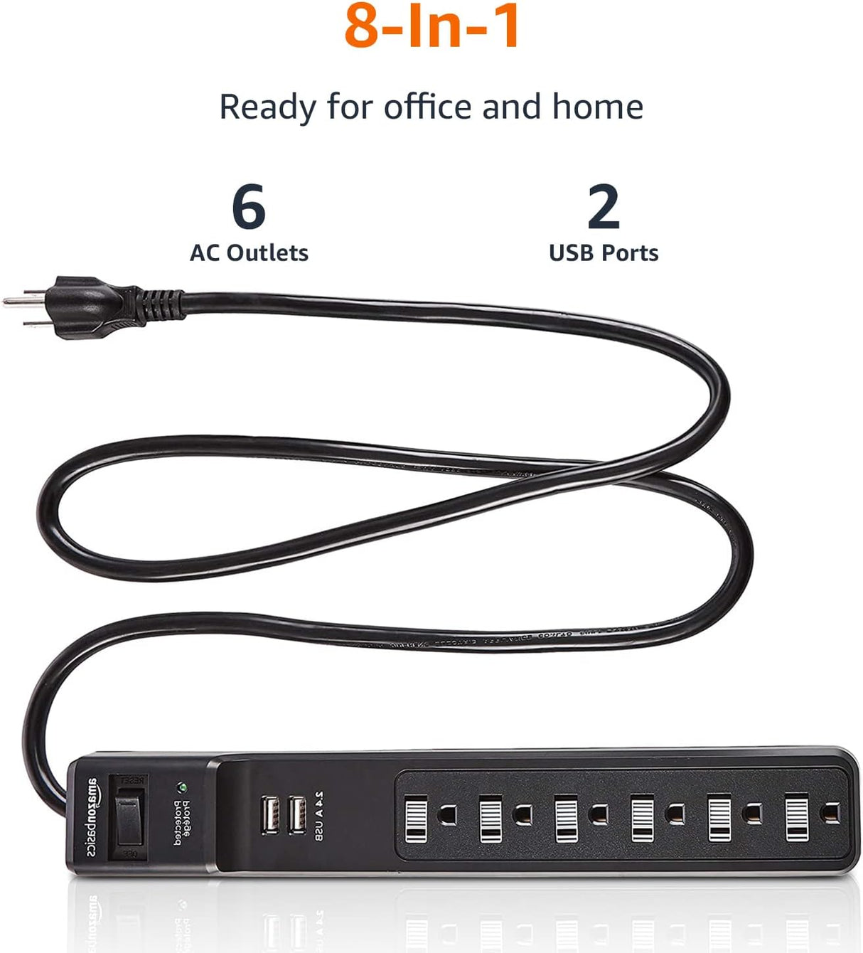 Amazon Basics Regleta de protección contra sobretensiones