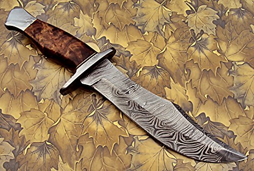 Cuchillo de caza hecho a mano de acero de Damasco 13.00