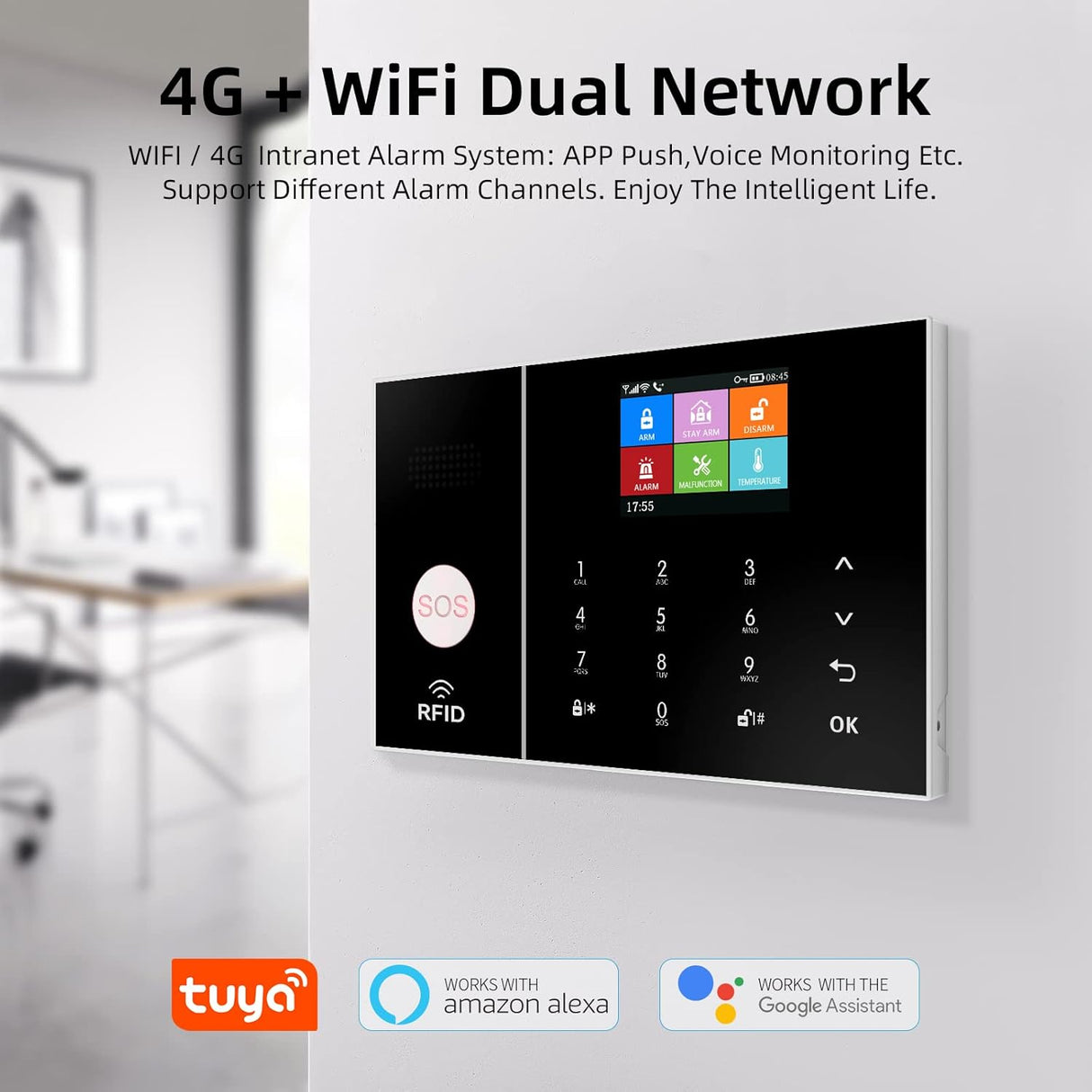 Kit de Alarma de Seguridad para Hogar 4G, Inalámbrico, WiFi