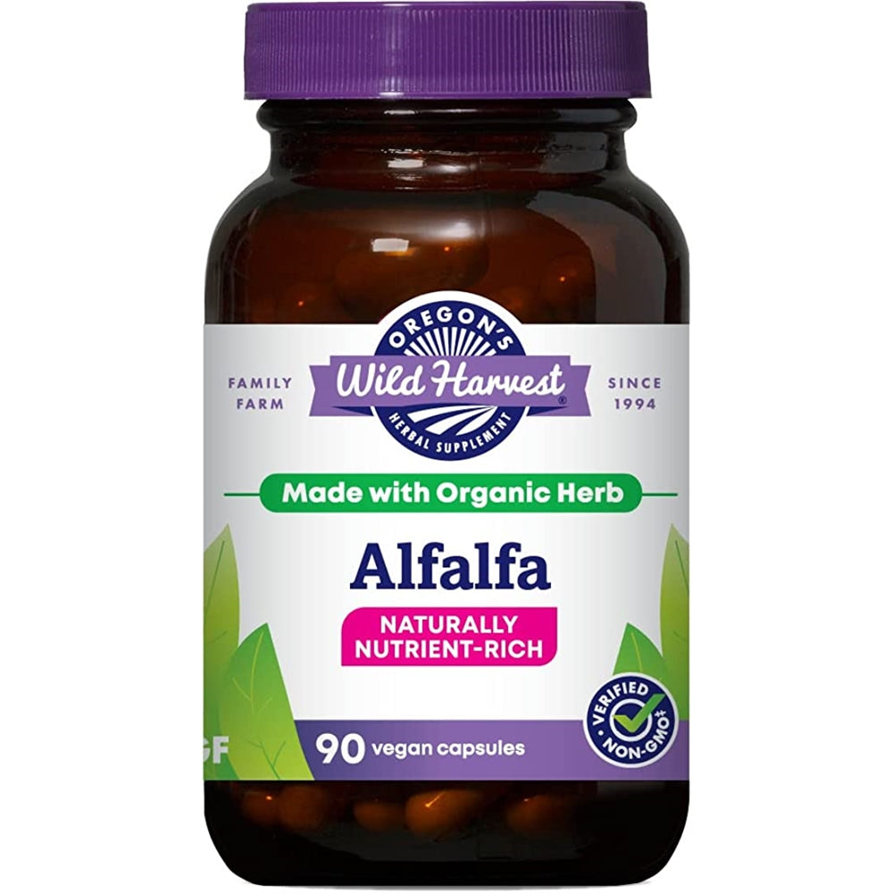 Suplementos hierbas orgánicas alfalfa 90 unidades