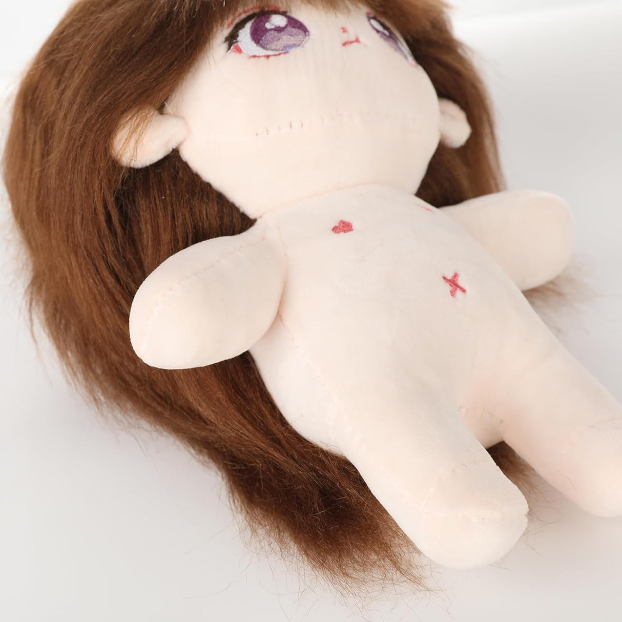 Muñeca de algodón suave Jiaotang, 20cm, ropa navideña, esqueleto