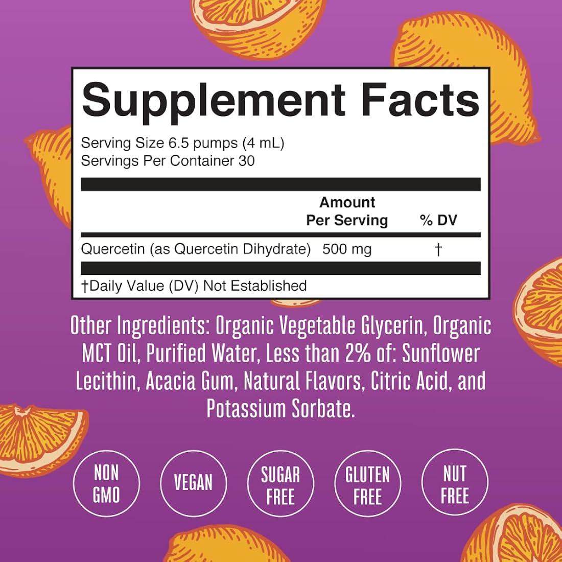 Suplementos Alimenticios Sin azúcar Quercetina líquida