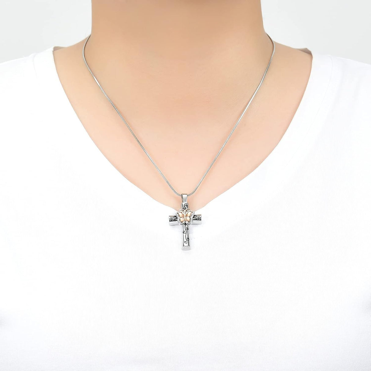 Collar de urna para cenizas, rosa, collar conmemorativo