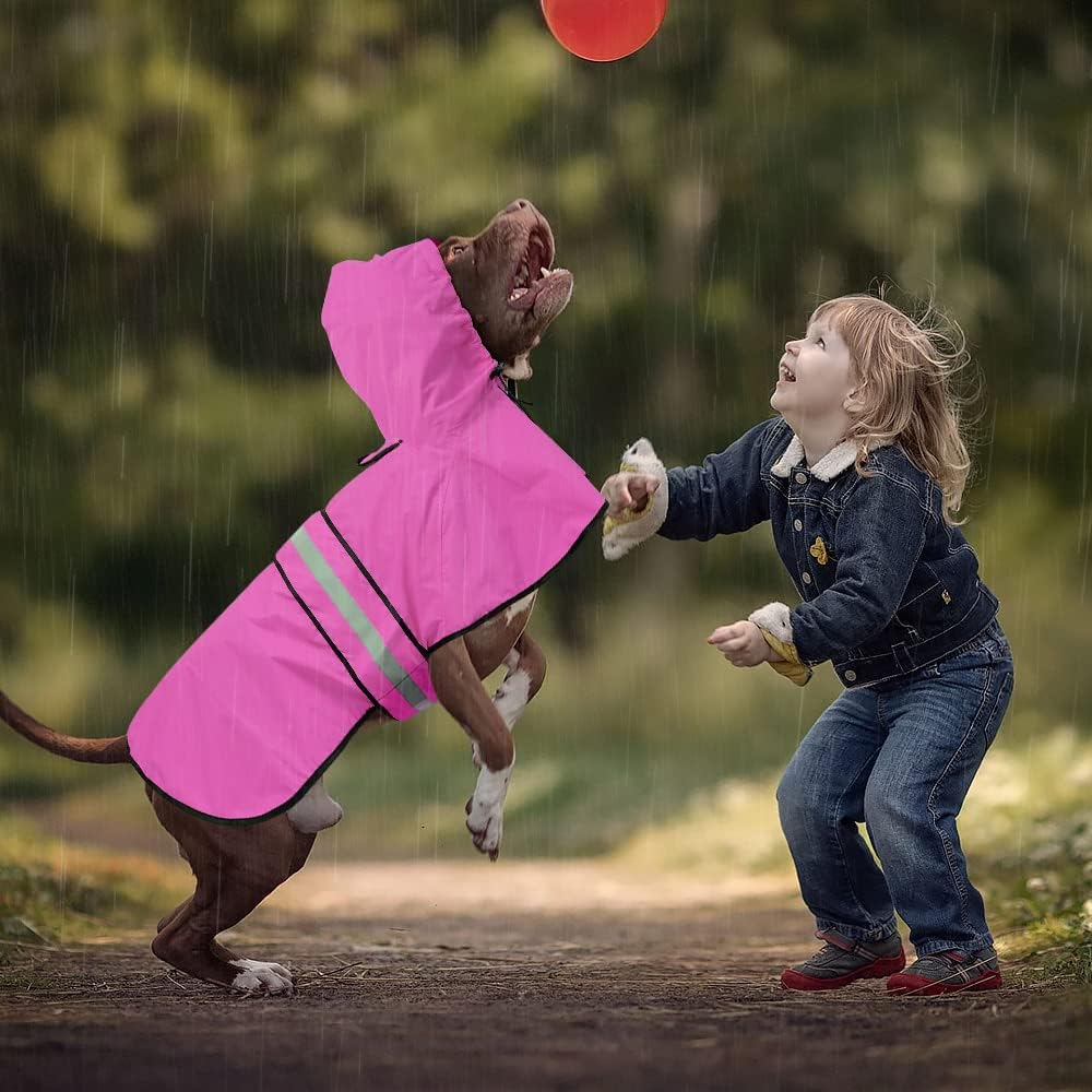 Capa de lluvia impermeable para perro - Reflectiva, Ajustable, Mediana